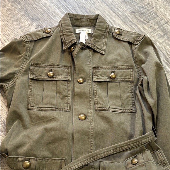 Madewell Chino Safari Cotton Cargo Utility Belted Jacket XS NWT - Picture 7 of 10